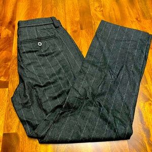GAP Flat Front Wool Blend Pants Charcoal Striped